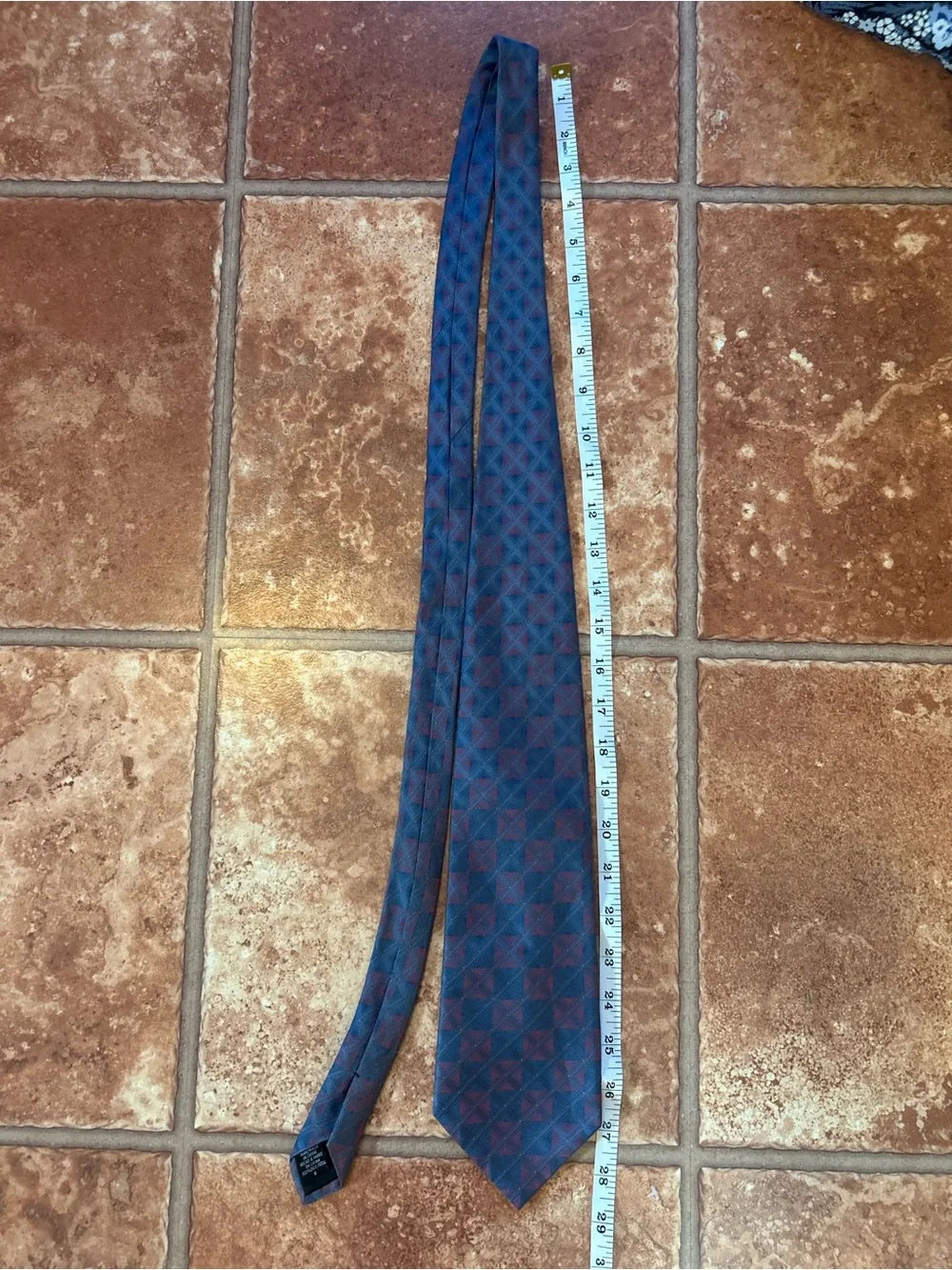 David Taylor Black Paisley Silk Tie with Red & Blue Accents